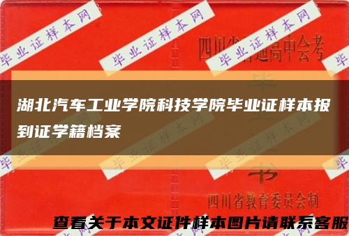 湖北汽车工业学院科技学院毕业证样本报到证学籍档案缩略图