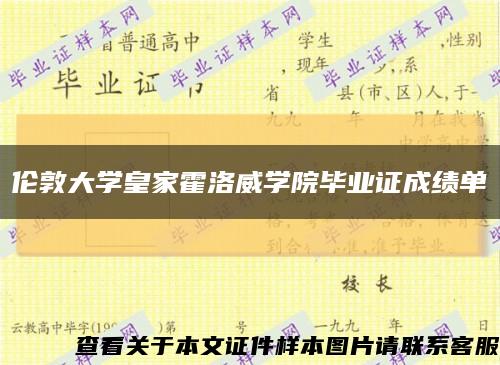 伦敦大学皇家霍洛威学院毕业证成绩单缩略图