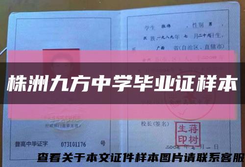 株洲九方中学毕业证样本缩略图