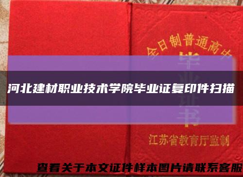 河北建材职业技术学院毕业证复印件扫描缩略图