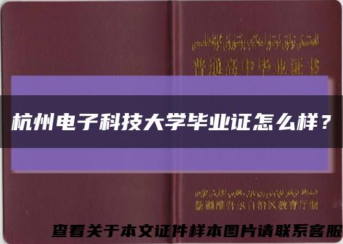 杭州电子科技大学毕业证怎么样？缩略图