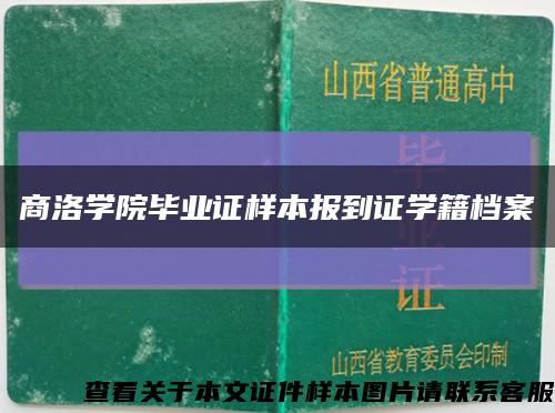 商洛学院毕业证样本报到证学籍档案缩略图