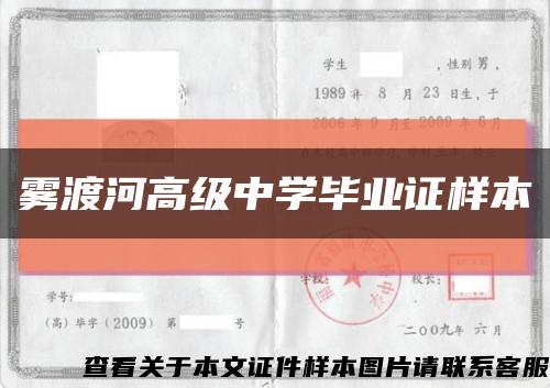 雾渡河高级中学毕业证样本缩略图