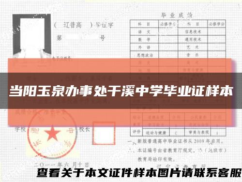 当阳玉泉办事处干溪中学毕业证样本缩略图