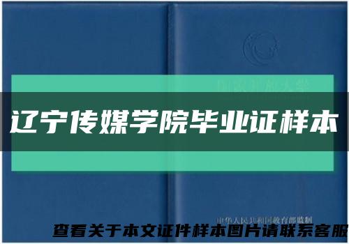 辽宁传媒学院毕业证样本缩略图