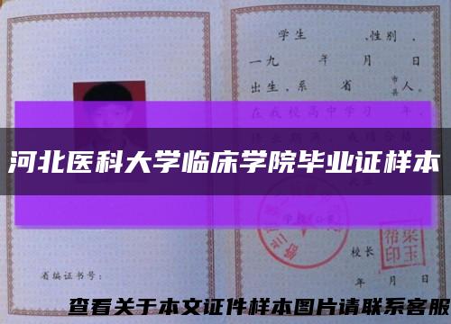 河北医科大学临床学院毕业证样本缩略图