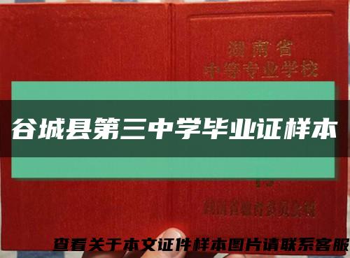 谷城县第三中学毕业证样本缩略图