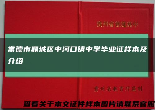 常德市鼎城区中河口镇中学毕业证样本及介绍缩略图