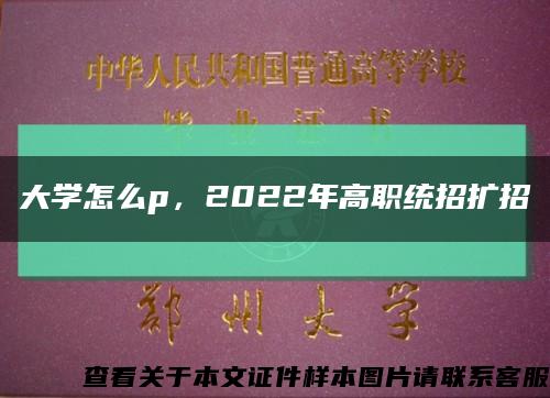 大学怎么p，2022年高职统招扩招缩略图