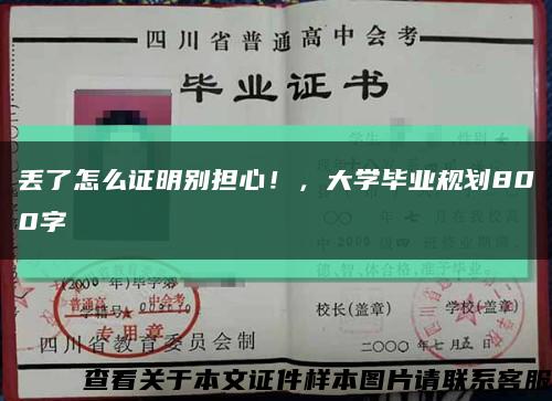 丢了怎么证明别担心！，大学毕业规划800字缩略图