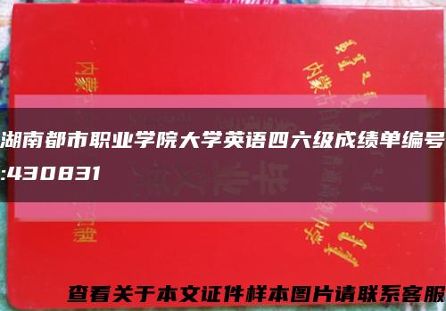 湖南都市职业学院大学英语四六级成绩单编号:430831缩略图