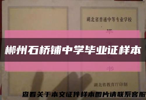 郴州石桥铺中学毕业证样本缩略图