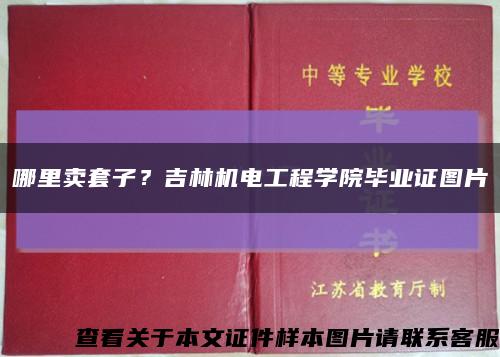 哪里卖套子？吉林机电工程学院毕业证图片缩略图