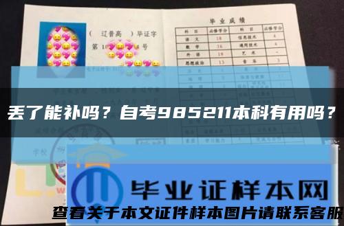 丢了能补吗？自考985211本科有用吗？缩略图