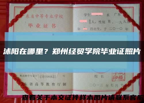 沭阳在哪里？郑州经贸学院毕业证照片缩略图