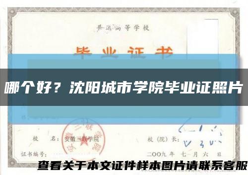 哪个好？沈阳城市学院毕业证照片缩略图