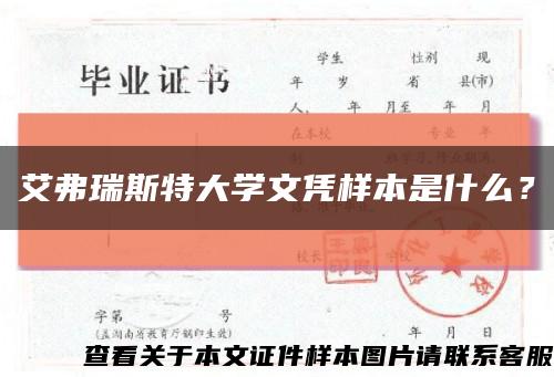 艾弗瑞斯特大学文凭样本是什么？缩略图