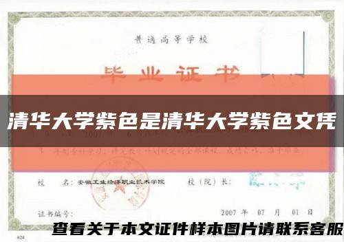 清华大学紫色是清华大学紫色文凭缩略图