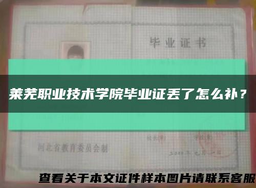 莱芜职业技术学院毕业证丢了怎么补？缩略图