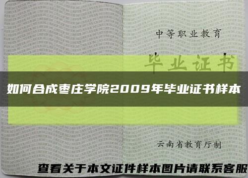 如何合成枣庄学院2009年毕业证书样本缩略图