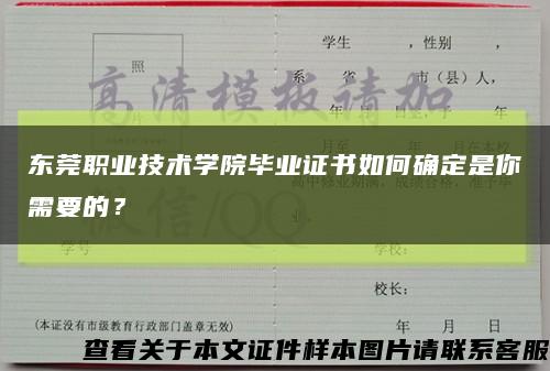 东莞职业技术学院毕业证书如何确定是你需要的？缩略图