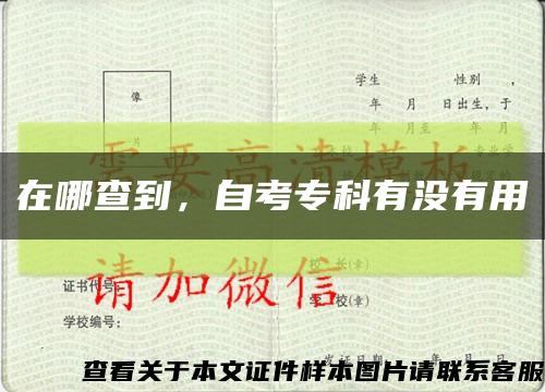 在哪查到，自考专科有没有用缩略图