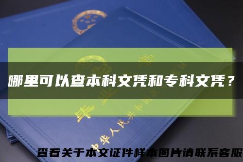 哪里可以查本科文凭和专科文凭？缩略图