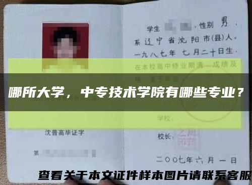 哪所大学，中专技术学院有哪些专业？缩略图