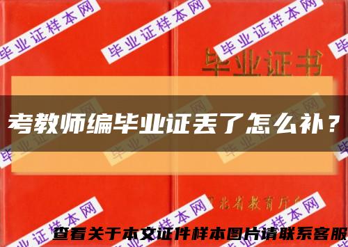 考教师编毕业证丢了怎么补？缩略图