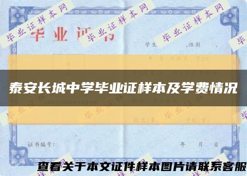 泰安长城中学毕业证样本及学费情况缩略图