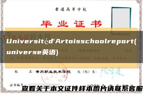 Universitéd'Artoisschoolreport(universe英语)缩略图