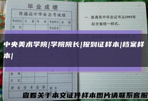 中央美术学院|学院院长|报到证样本|档案样本|缩略图