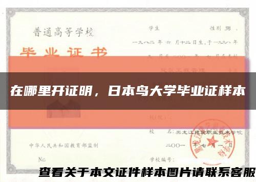 在哪里开证明，日本鸟大学毕业证样本缩略图