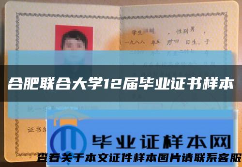 合肥联合大学12届毕业证书样本缩略图