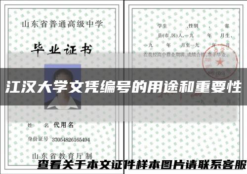 江汉大学文凭编号的用途和重要性缩略图