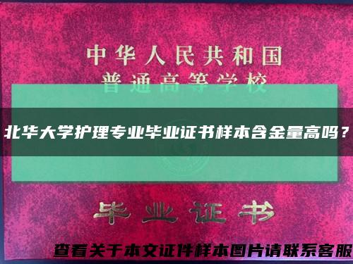 北华大学护理专业毕业证书样本含金量高吗？缩略图