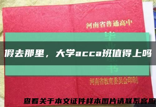 假去那里，大学acca班值得上吗缩略图