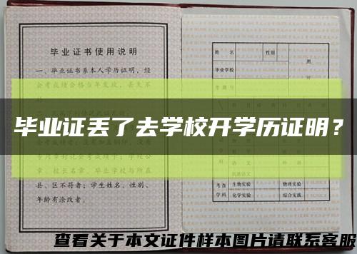 毕业证丢了去学校开学历证明？缩略图