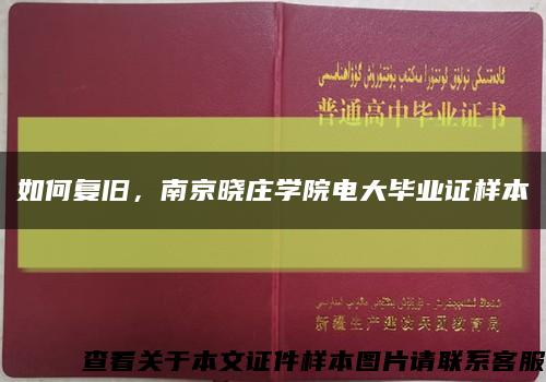 如何复旧，南京晓庄学院电大毕业证样本缩略图