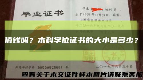 值钱吗？本科学位证书的大小是多少？缩略图