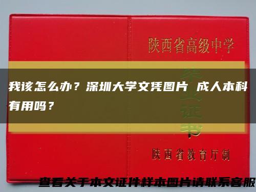 我该怎么办？深圳大学文凭图片 成人本科有用吗？缩略图