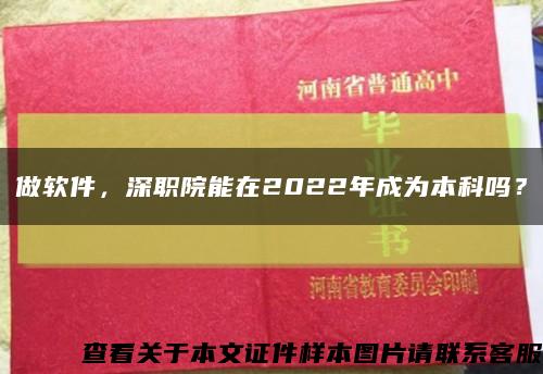 做软件，深职院能在2022年成为本科吗？缩略图