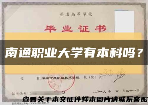 南通职业大学有本科吗？缩略图