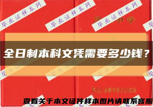 全日制本科文凭需要多少钱？缩略图