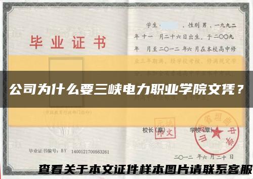 公司为什么要三峡电力职业学院文凭？缩略图