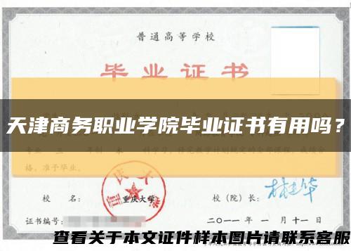 天津商务职业学院毕业证书有用吗？缩略图