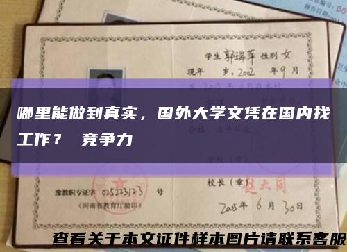 哪里能做到真实，国外大学文凭在国内找工作？ 竞争力缩略图