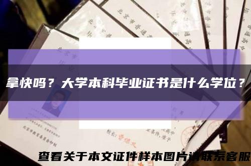 拿快吗？大学本科毕业证书是什么学位？缩略图