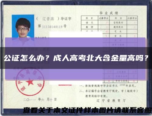 公证怎么办？成人高考北大含金量高吗？缩略图