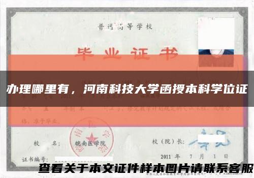 办理哪里有，河南科技大学函授本科学位证缩略图